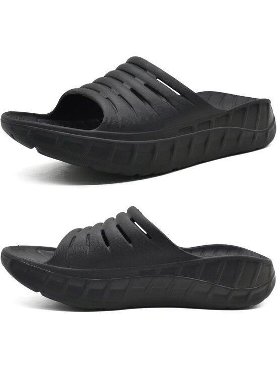 Men\'s Black Sandals Orthotic Arch Support Open Toe Sport Slides Thick Cushion main image 5